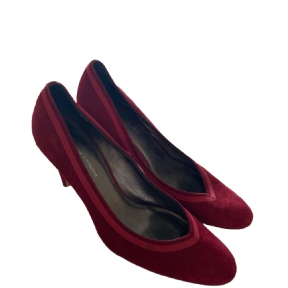 Adrienne Vittadini Red Suede Velvet Heels
